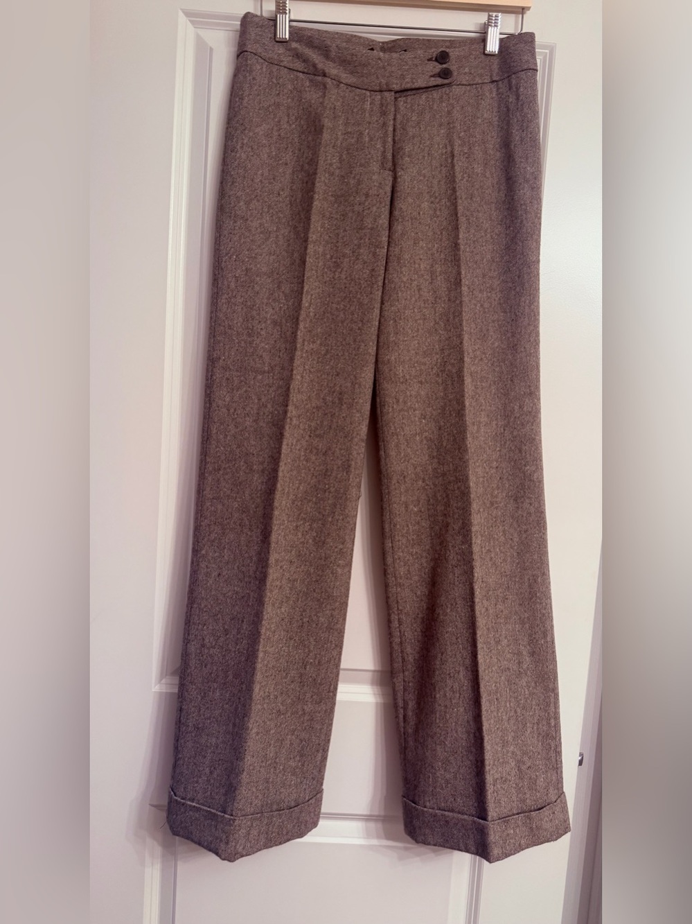 Dekker Women’s Brown Tweed Wool-Blend Pants Size 6